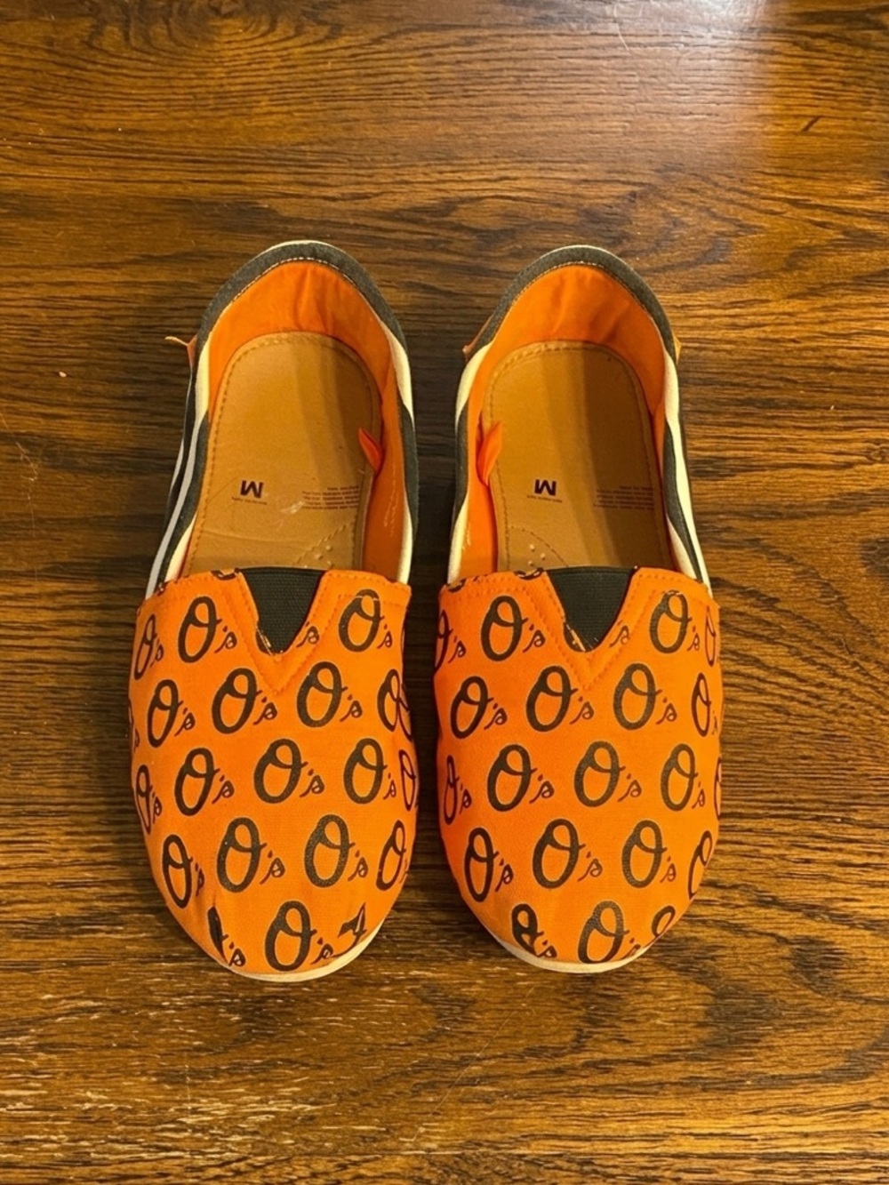Baltimore Orioles Shoes M Medium Orange Slip On Canvas Gameday MLB